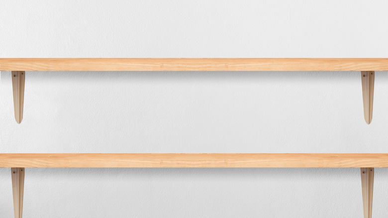 shelves hanging on wall