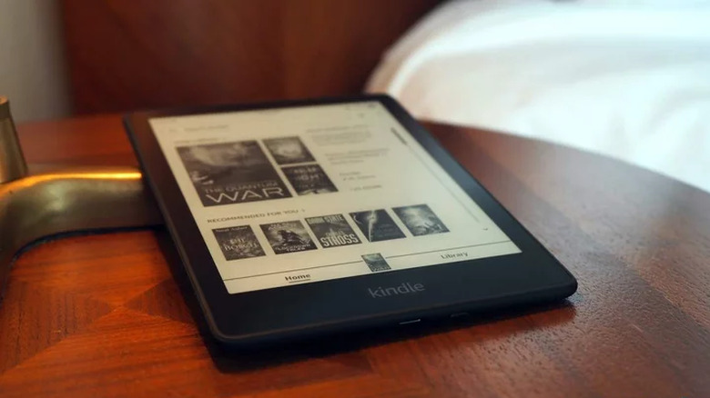 Kindle Paperwhite on a nighstand