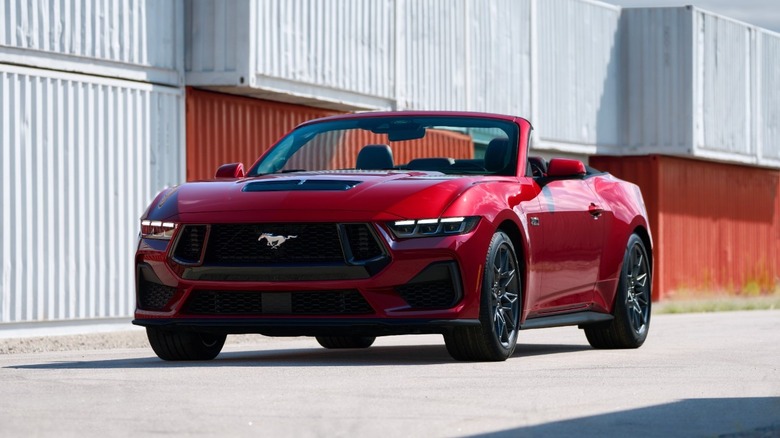 Red Ford Mustang Convertible