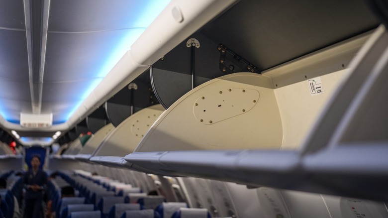 modern overhead bins on an aircraft