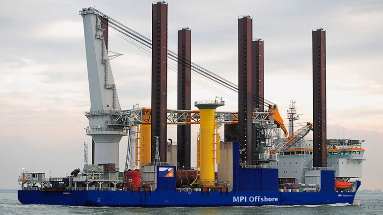One of the two TIVs MPI Adventure and MPI Resolution seen operating in the Barents sea.