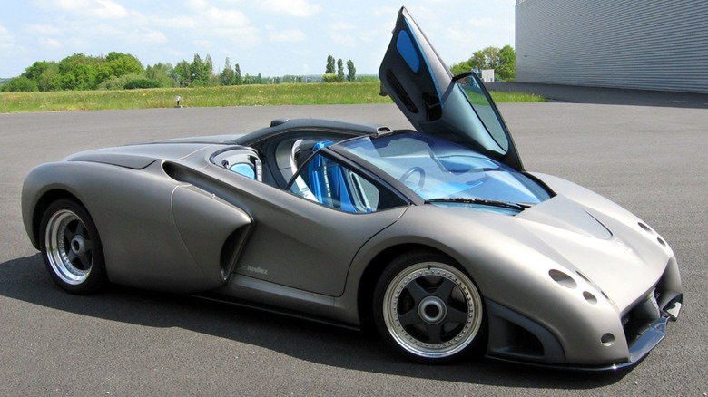 A Lamborghini Pregunta with its passenger door open