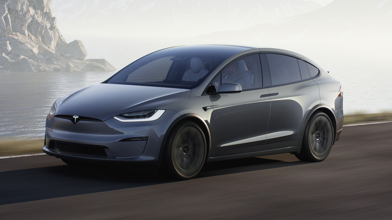 Tesla Model X on the road