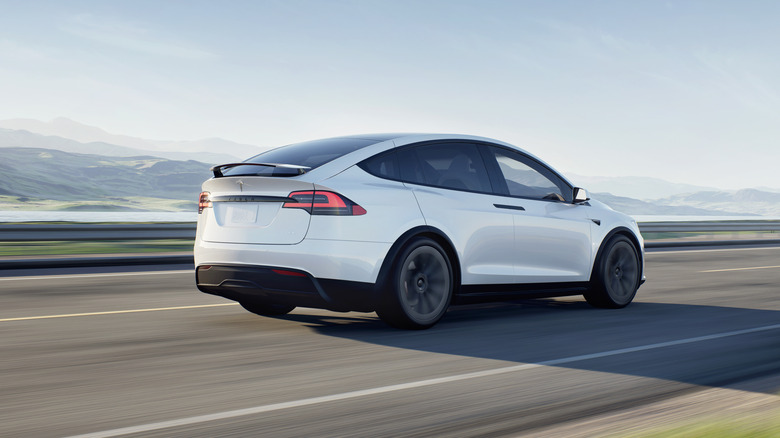 Tesla Model X rear 3/4 view
