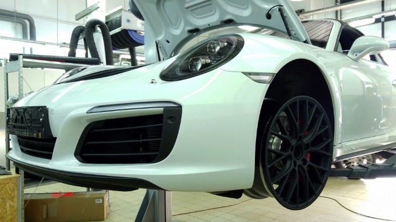 Porsche under maintenance