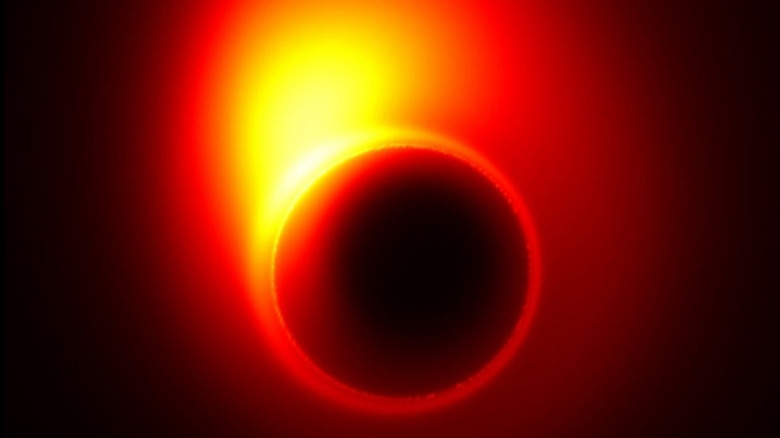 illustration of black hole's event horizon