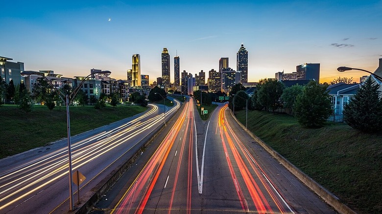 Highway at night