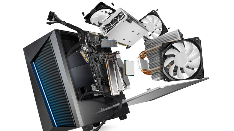 Computer parts flying PC