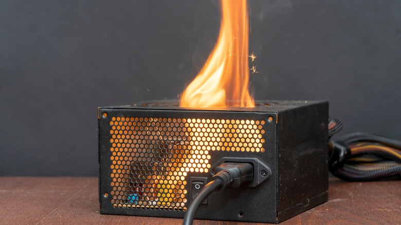 Power supply unit fire