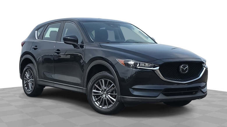 A black 2020 Mazda CX-5 on display