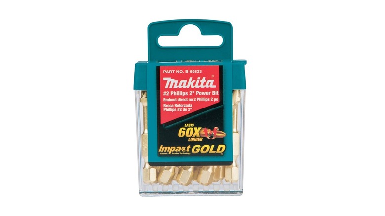 Makita GOLD Impact Bits on display