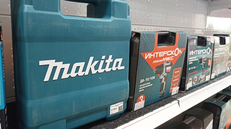 Makita tools on store shelf