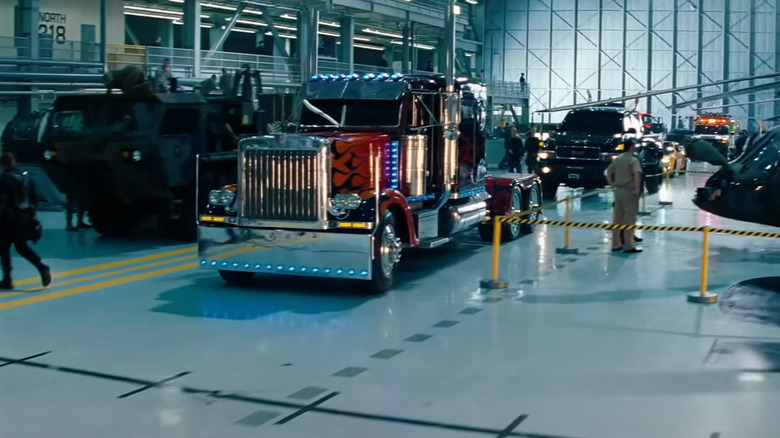 A gorgeous blue and red peterbilt 379 that was featured as Optimus Prime across the Transformers live action franchise