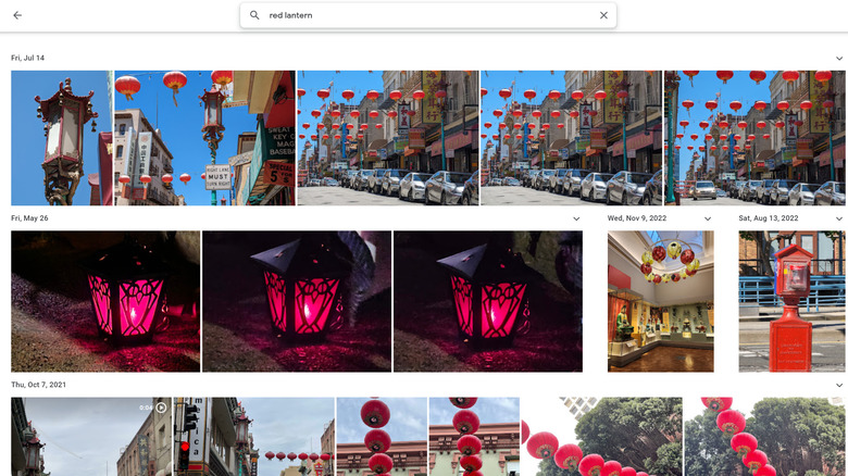 Google Photos search by color