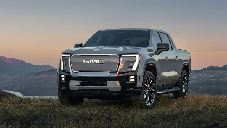 GMC Sierra parked on grass