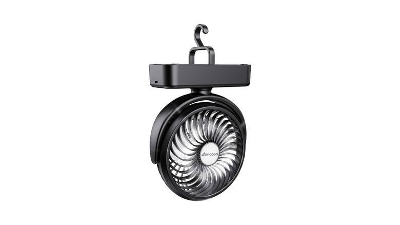 Amacool portable camping fan with light
