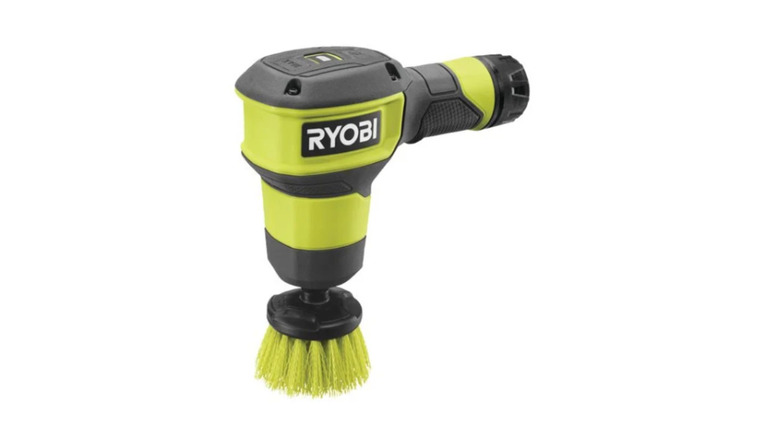 The Ryobi USB Lithium Compact Scrubber on a white background