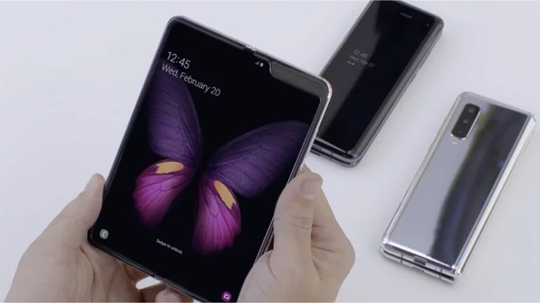 A person holding a Galaxy Fold