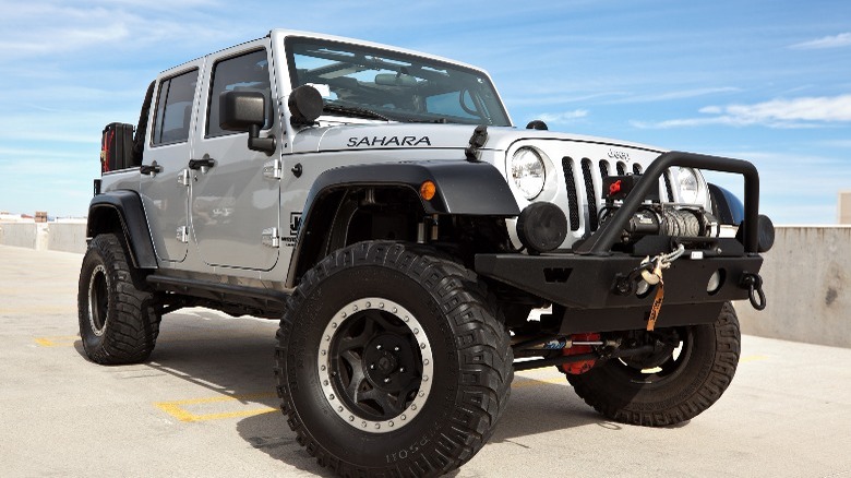 a silver 2008 Jeep Wrangler