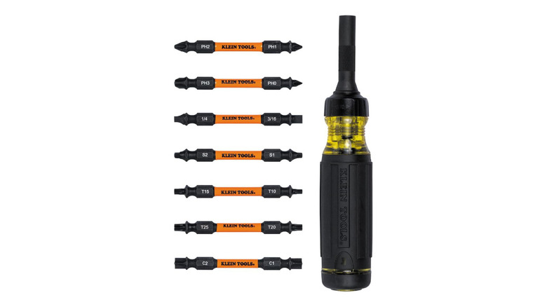 The 15-in-1 Ratcheting Impact-Rated Multi-Bit Screwdriver with Torsion Zone bits (32315HD) from Klein Tools