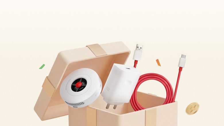 OnePlus accessories inside a box