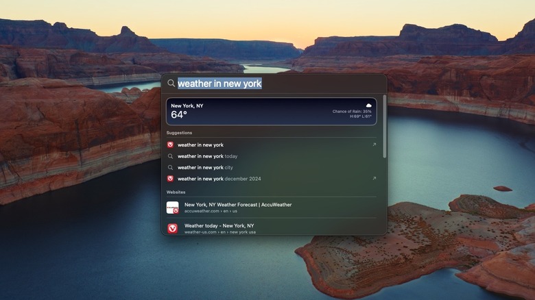 Checking weather in spotlight