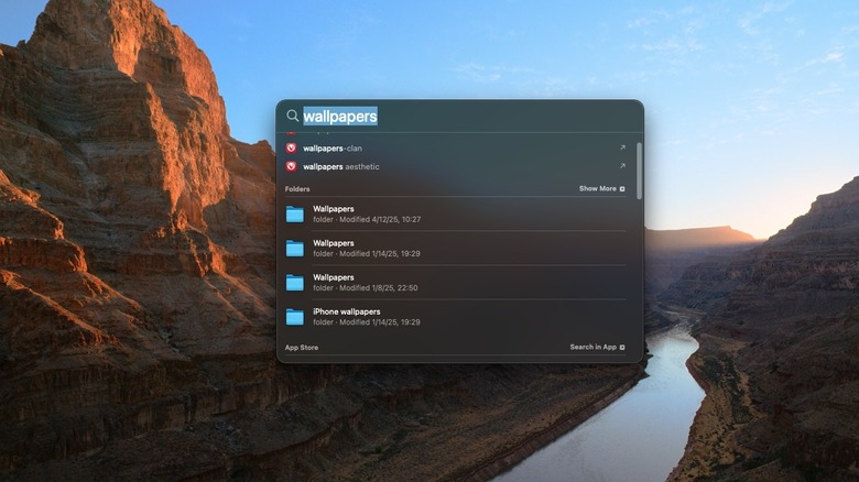 File search in Spotlight