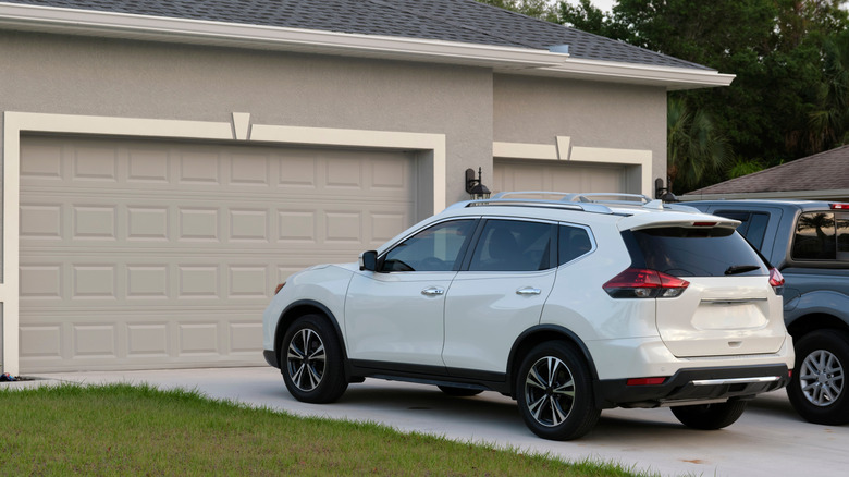 Car idling on driveway