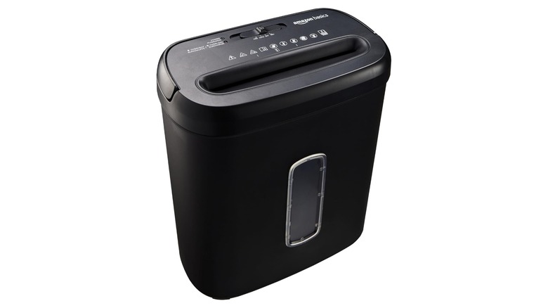 Amazon Basics Paper Shredder on display