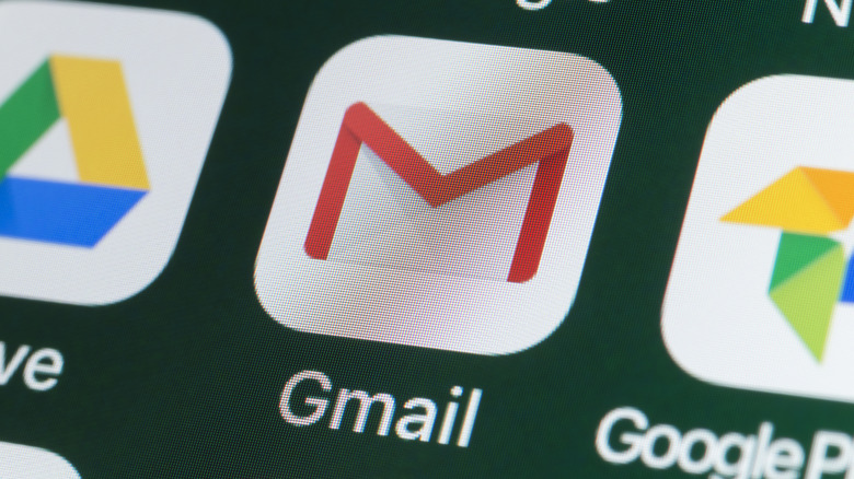 A close-up of the Gmail app on a phone.