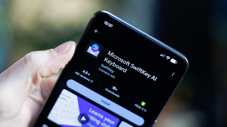 The Microsoft SwiftKey keyboard app on the Play Store.