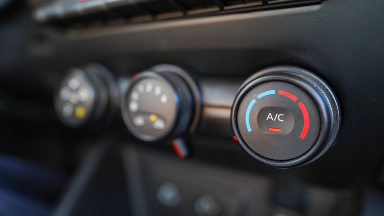 A/C button in a car