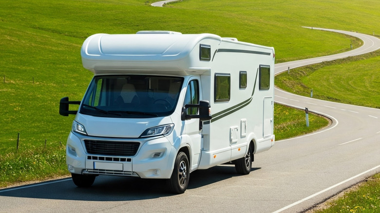 A camper van on the road