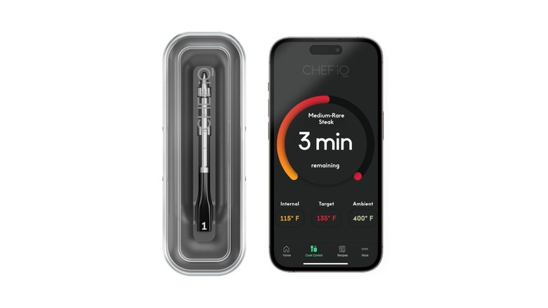 Chef iQ Sense smart kitchen thermometer with the smartphone app