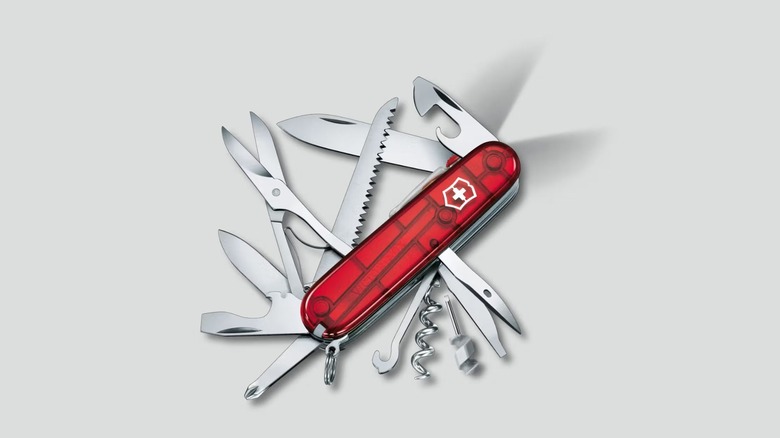 Victorinox Huntsman Lite pocket knife with multiple tools out
