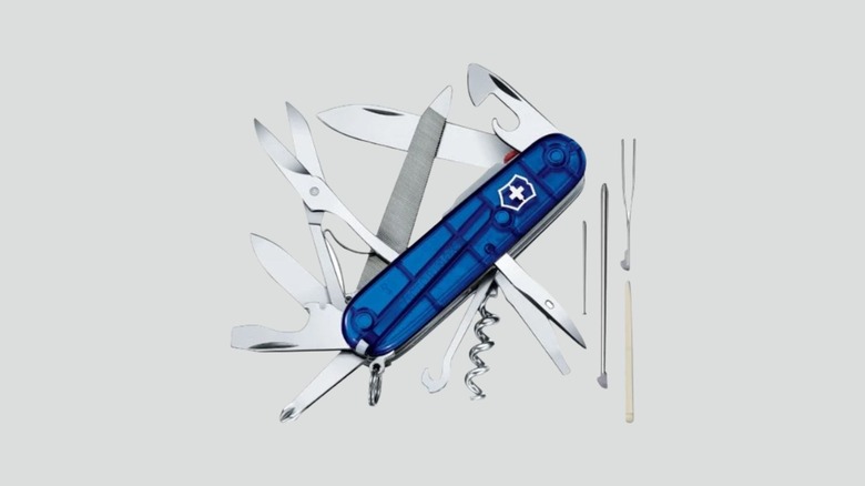 Victorinox Mountaineer Lite pocket knife with multiple tools out
