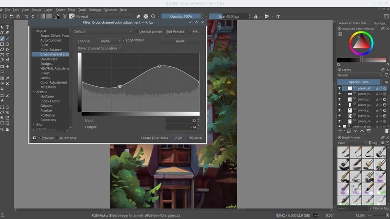 Krita dashboard