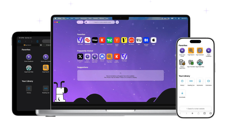 The Orion browser on macOS iPad and iPhone