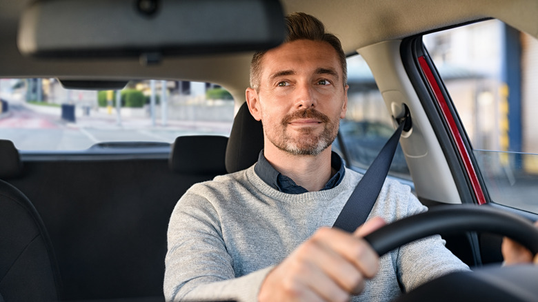 Man wearing seat belt