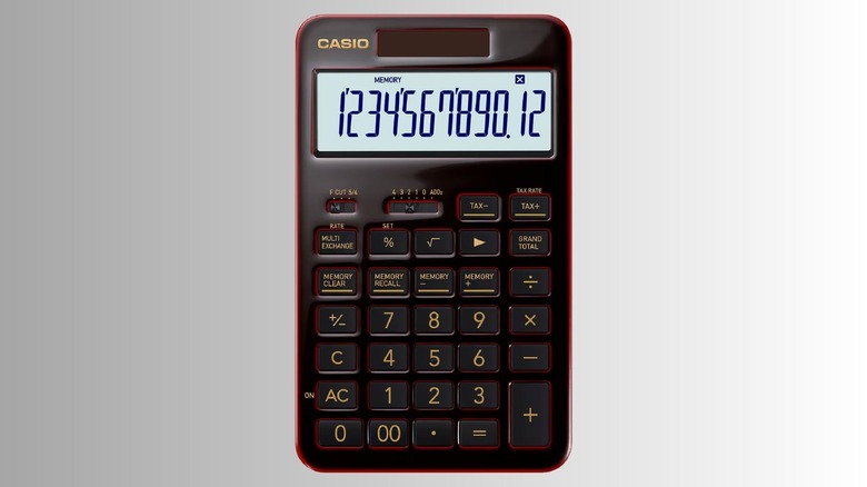 A reddish casio calculator