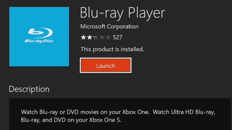 The Blu-ray Player app on Xbox