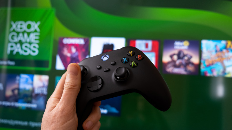 Xbox Series X app on TV with controller
