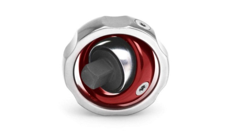 Silver gimbal ratchet with red internal coding