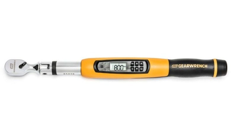 Electronic Torque Wrench with LCD screen, button panel and black handle