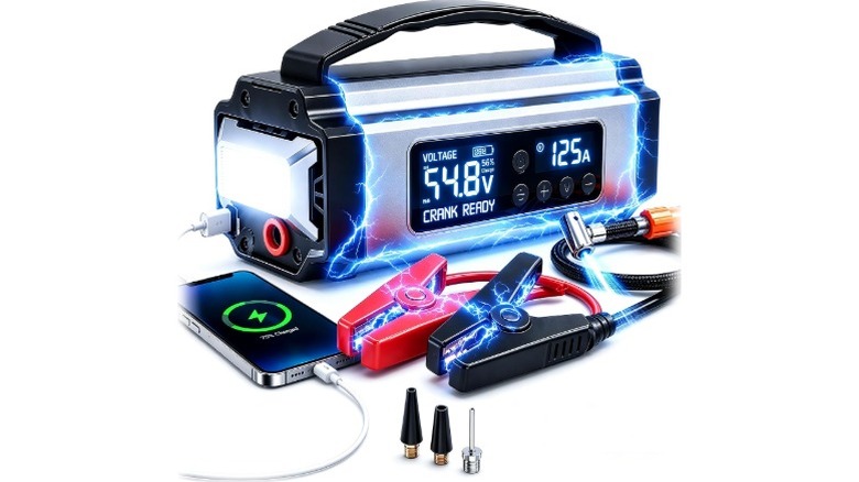 The Aovstoxic portable air compressor power bank