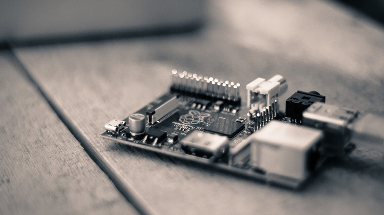 Black and white Raspberry Pi