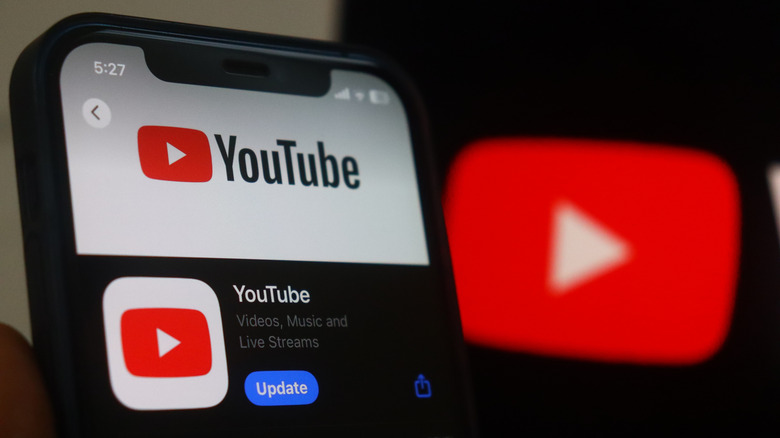YouTube on a phone