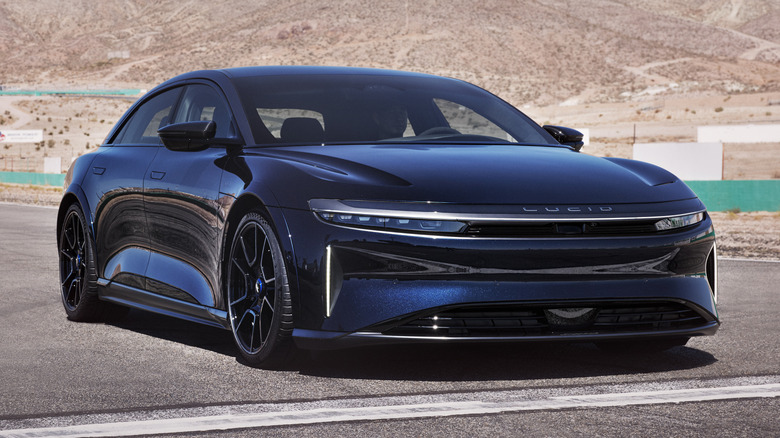 Lucid Air at a race track