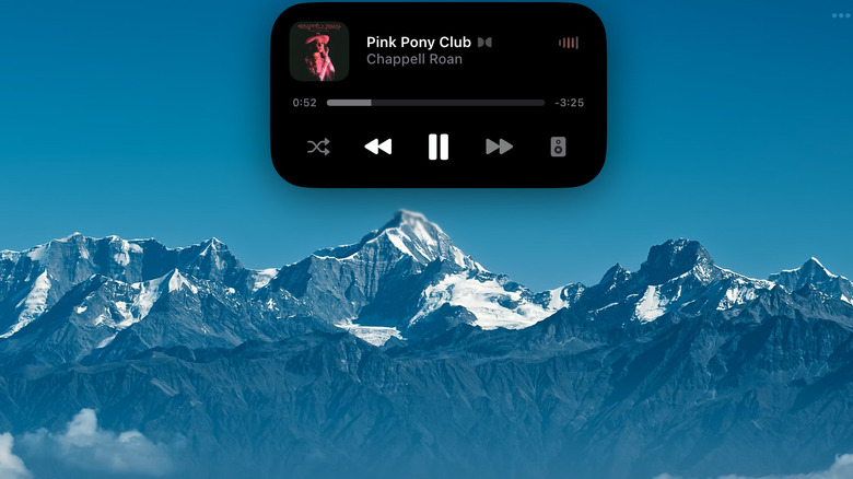 The Alcove notch app expanded on macOS desktop