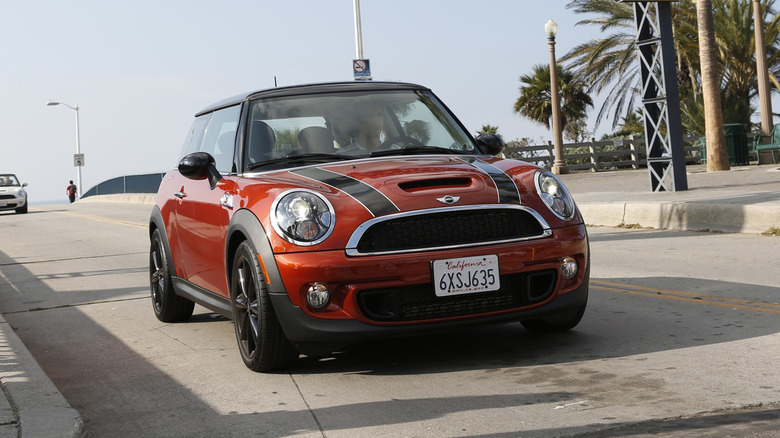Mini Cooper S at Santa Monica pier, Los Angeles